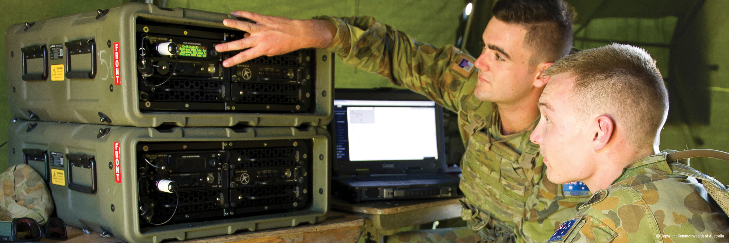 Soldiers with communication equipment